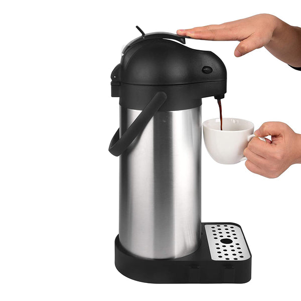 Cresimo 101 Oz (3L) Airpot and 68 Oz Thermal Coffee Carafe bundle featuring  a Stainless Steel