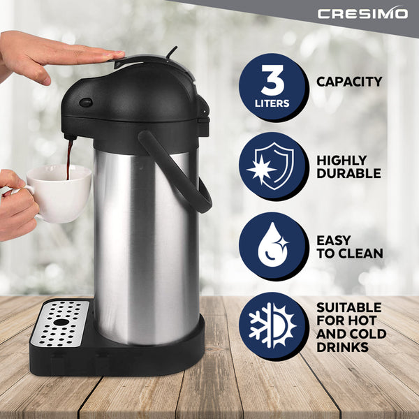 CRESIMO 101 Oz Thermal Coffee Dispenser - Insulated Coffee Airpot
