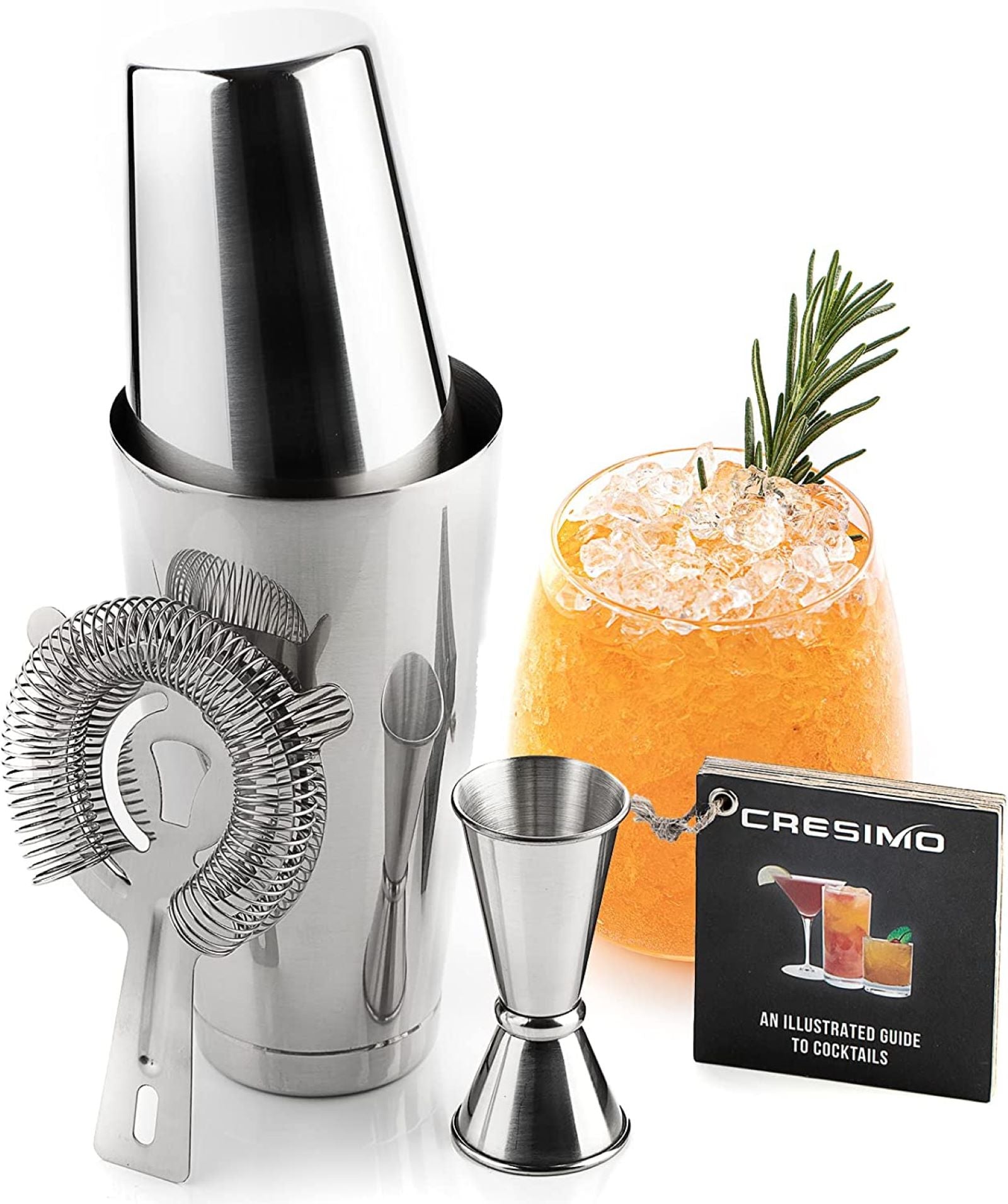 Stainless Steel Boston Shaker: 2-Piece Set: 18oz Unweighted & 28oz Weighted Professional Bartender Cocktail Shaker