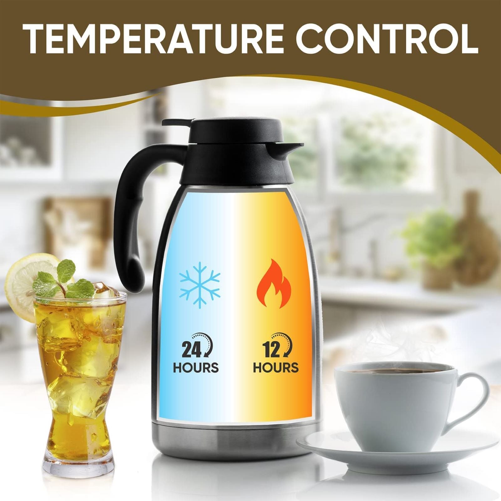 Thermal Vacuum Insulated Coffee Carafe - 800 mL, Metal Grey